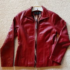 Red leather Reaction Kenneth Cole jacket